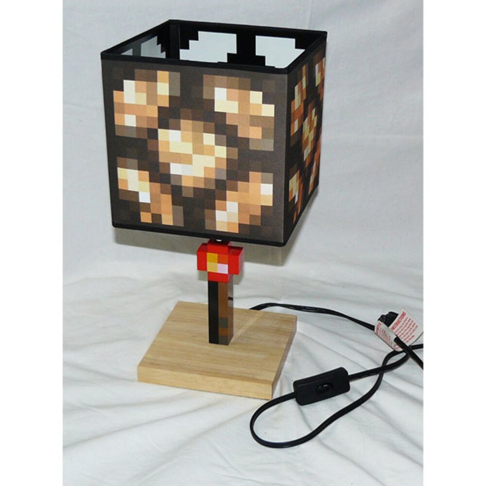 MOJANG Minecraft Glowstone Night Table/Desk Lamp with Shade 14" NO BULB
